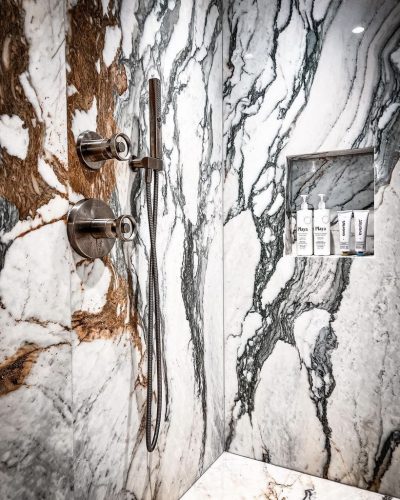 Calacatta Apuano Shower - Image and Design by Brendan Fallis