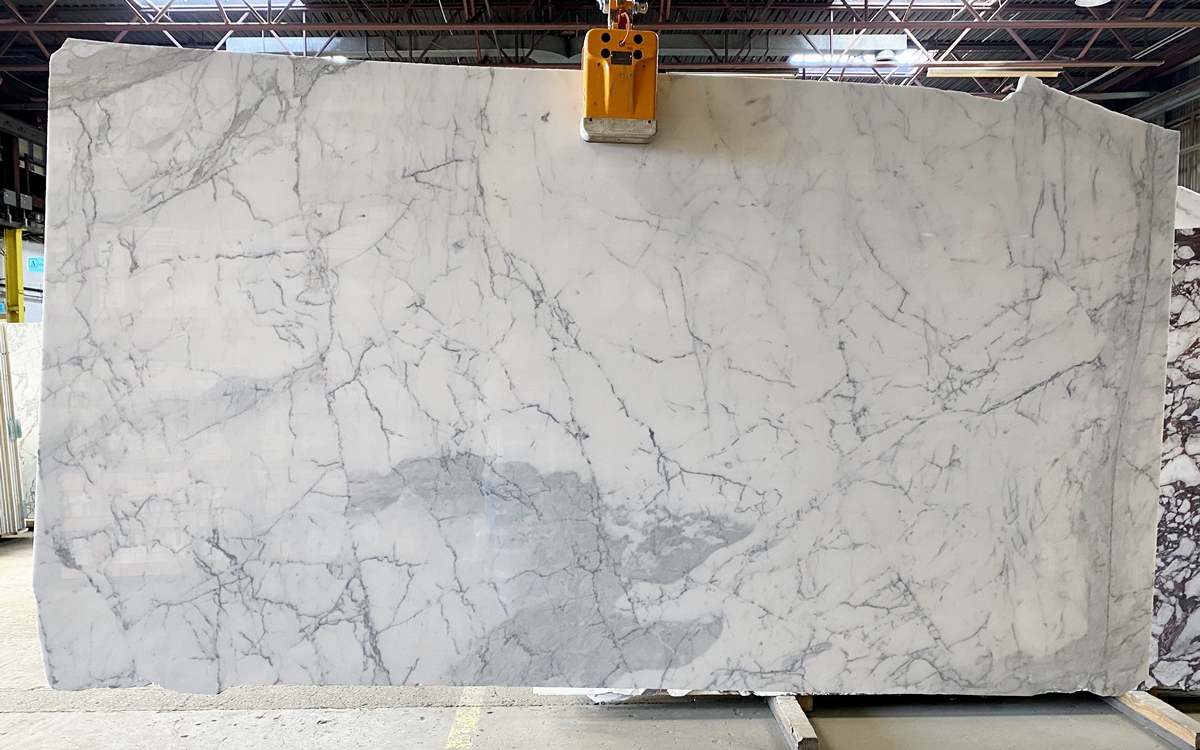 Statuario - This exquisite marble stone boasts a bright white background with thick, well-defined grey veins creating a striking contrast against the pure white base. Statuario- Lot 1773-03 2cm Polished, 118x66 | Arena Stone NJ Arena stone nj statuario lot 1773 2cm polished statuario lot 1773 03 2cm polished 118x66