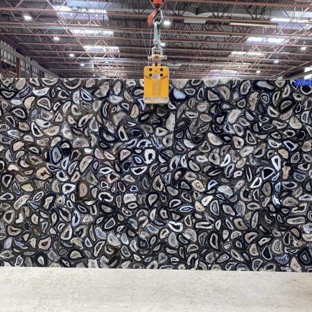 Black Agate Mix Semiprecious - No Lot 2cm Polished, 119" x 59" [Slab #111]