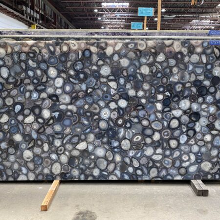 Blue Agate Wild Semiprecious - No Lot 2cm Polished, 119" x 59" [Slab #116]