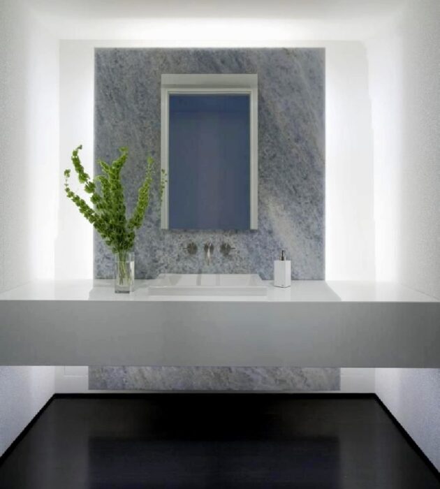 Calcite Azul Lot 2030 powder room