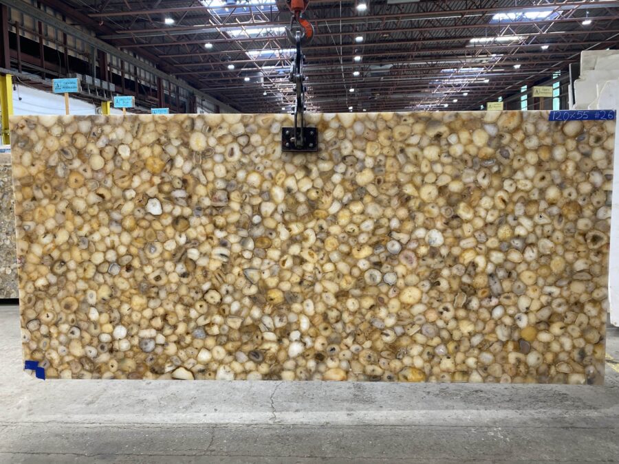 Arena Stone NJ Multi Brown Agate – Lot 2519, 2cm Polished Multi Brown Agate - No Lot 2cm Polished, 120" x 55" [Slab #26]