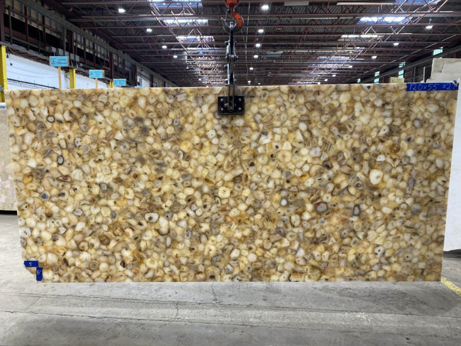 Arena Stone NJ Multi Brown Agate – Lot 2519, 2cm Polished Multi Brown Agate - No Lot 2cm Polished, 120" x 55" [Slab #27]