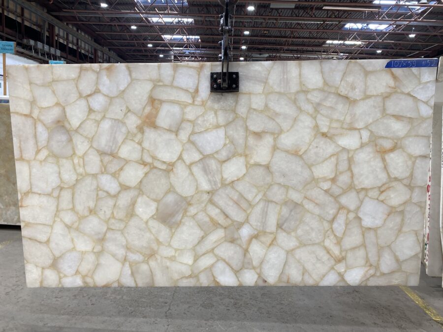 Arena Stone NJ Puro Cristallo Semiprecious – Lot 2525, 2cm Polished Puro Cristallo Semiprecious - No Lot 2cm Polished, 107" x 59" [Slab #52]
