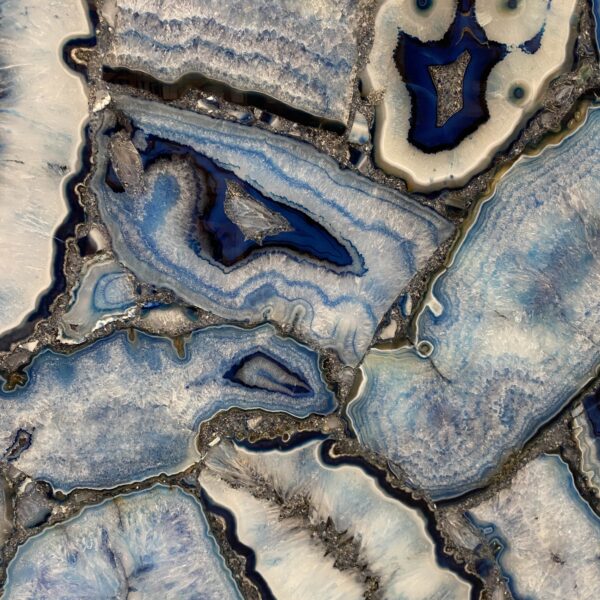 Arena Stone NJ Blue Agate Classic Semiprecious – Lot 2513, 2cm Polished Blue Agate Classic Semiprecious - No Lot 2cm Polished
