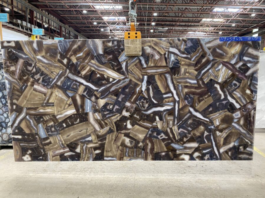 Arena Stone NJ Multi Classic Onyx Semiprecious – Lot 2520, 2cm Polished Multi Classic Onyx Semiprecious - No Lot 2cm Polished, 119" x 59" [Slab #115]