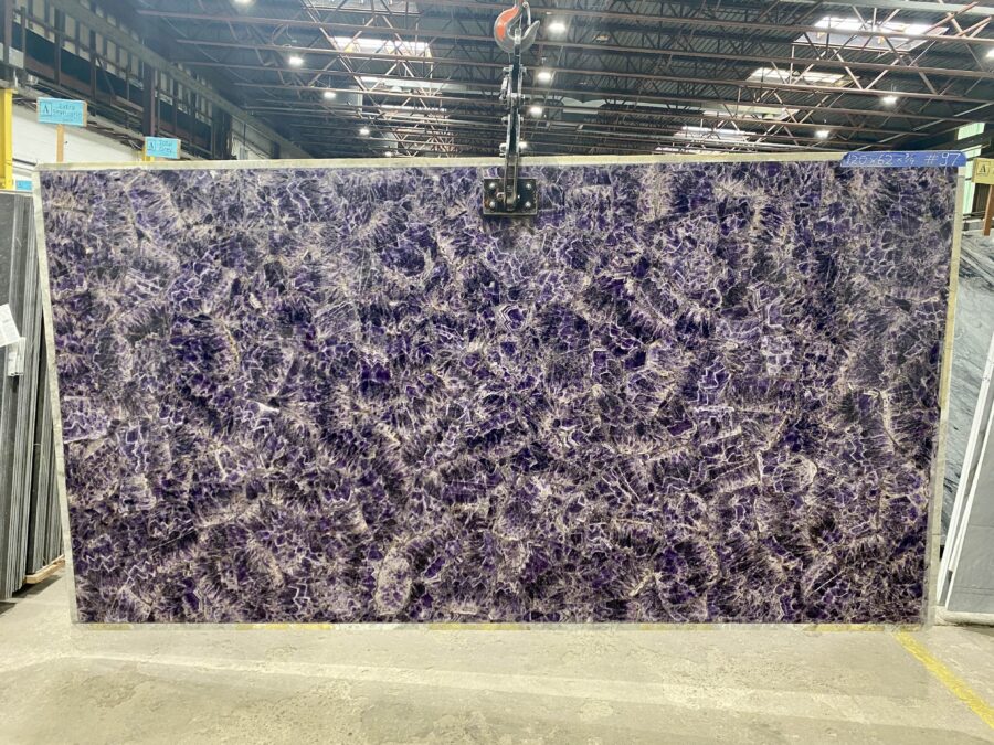 Arena Stone NJ Purpole Agate Semiprecious – Lot 2526, 2cm Polished Purpole Agate Semiprecious - No Lot 2cm Polished, 120" x 62" [Slab #97]