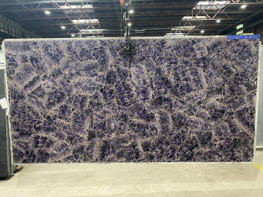 Arena Stone NJ Purpole Agate Semiprecious – Lot 2526, 2cm Polished Purpole Agate Semiprecious - No Lot 2cm Polished, 120" x 60" [Slab #96]