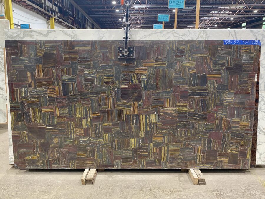 Arena Stone NJ Saphire Gem Semiprecious – Lot 2528, 3cm Polished Saphire Gem Semiprecious - No Lot 3cm Polished, 108" x 57" [Slab #99]