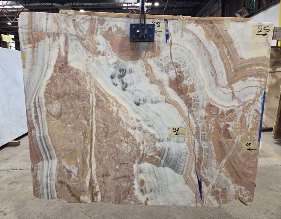 Arena Stone NJ Arcobaleno Onyx – Lot 2564, 2cm Polished Arcobaleno Onyx - Lot 2564 2cm Polished, 51" x 58" [Slab #12]