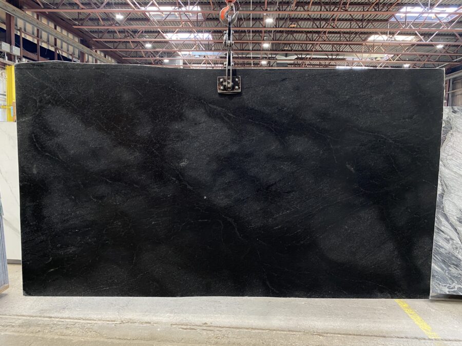 Arena Stone NJ Black Mist – Lot 2544, 3cm Honed & Leathered Black Mist - Lot 2544 3cm Honed & Leathered, 133" x 72" [Slab #33] [Honed Side]