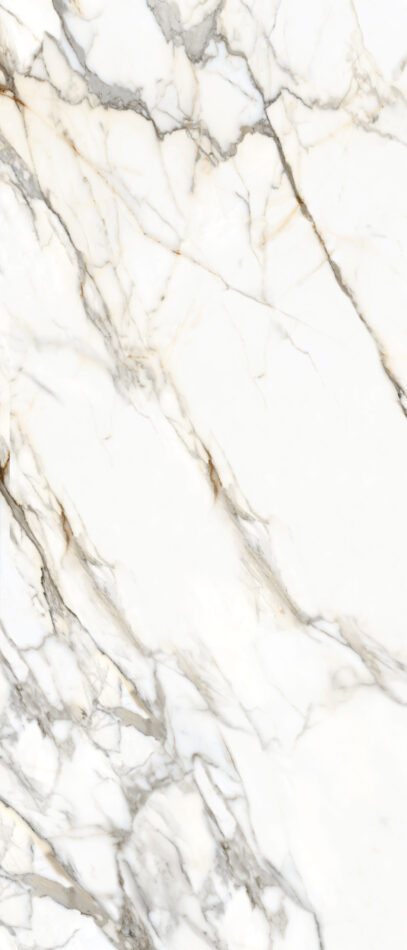 Arena Stone NJ Calacatta Dorato Oversize – AP309S, 6.5mm Polished/Silk Calacatta Dorato - 48" X 110" [Face 1]