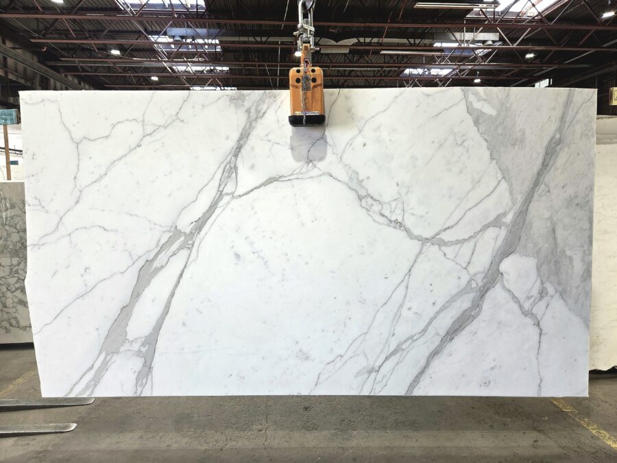 Arena Stone NJ Calacatta – Lot 2590, 2cm Polished Calacatta - Lot 2590 2cm Polished, 134" x 73" [Slab #30]