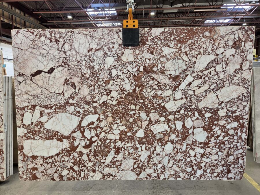 Arena Stone NJ Calacatta Red – Lot 2596, 2cm Honed Calacatta Red - Lot 2596 2cm Honed, 122" x 79" [Slab #8]
