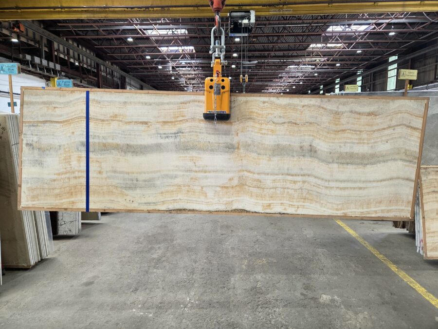 Arena Stone NJ Caramello Onyx – Lot 2588, 2cm Polished Caramello Onyx - Lot 2588 2cm Polished, 103" x 35" [Slab #A52] - 0