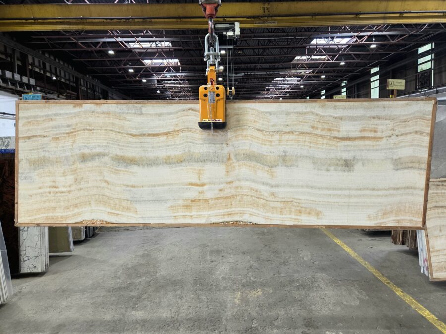 Arena Stone NJ Caramello Onyx – Lot 2588, 2cm Polished Caramello Onyx - Lot 2588 2cm Polished, 121" x 35" [Slab #A44] - 0