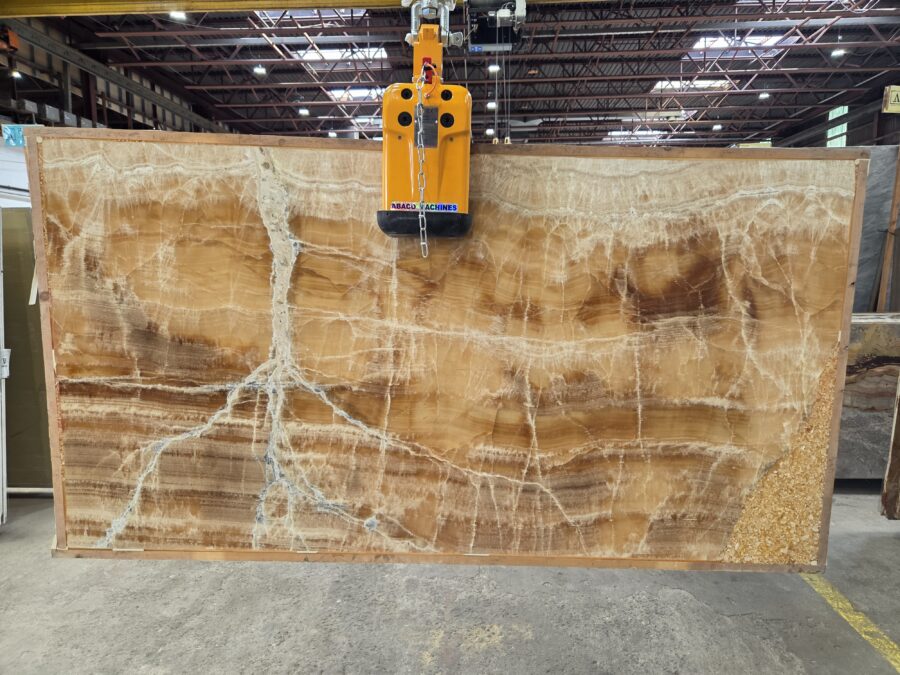 Arena Stone NJ Caramello Onyx – Lot 2558, 2cm Polished Caramello Onyx - Lot 2558 2cm Polished, 66" x 36" [Slab #A14] - 0