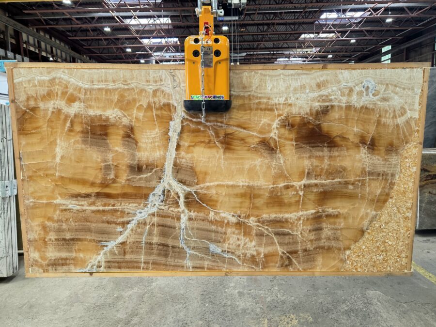 Arena Stone NJ Caramello Onyx – Lot 2558, 2cm Polished Caramello Onyx - Lot 2558 2cm Polished, 66" x 36" [Slab #A20] - 0