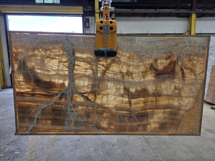 Arena Stone NJ Caramello Onyx – Lot 2558, 2cm Polished Caramello Onyx - Lot 2558 Slab #A14 [Illuminated]