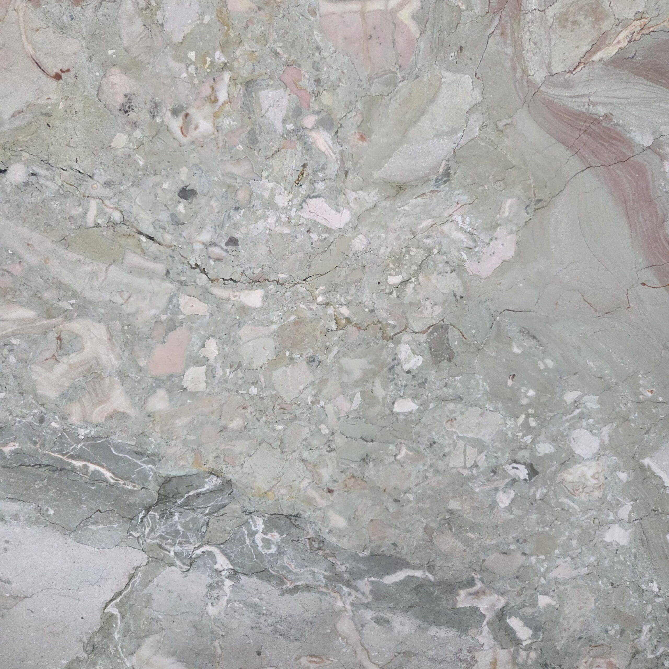 Ceppo di Sicilia marble featuring a soft grey-green base with subtle blush, charcoal tones, and organic movement, ideal for architectural floors, walls, and interiors. Ceppo Di Sicilia - Lot 2621 | Arena Stone NJ Arena stone nj ceppo di sicilia lot 2621 2cm honed ceppo di sicilia lot 2621