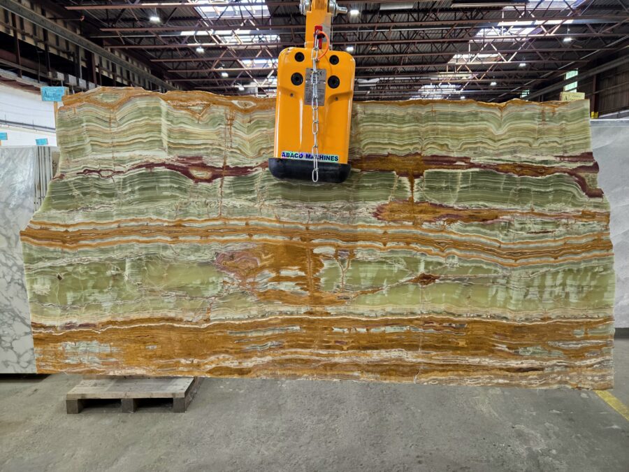 Arena Stone NJ Dark Green Onyx – Lot 2570, 2cm Polished Dark Green Onyx - Lot 2570 2cm Polished, 57" x 30" [Slab #7]