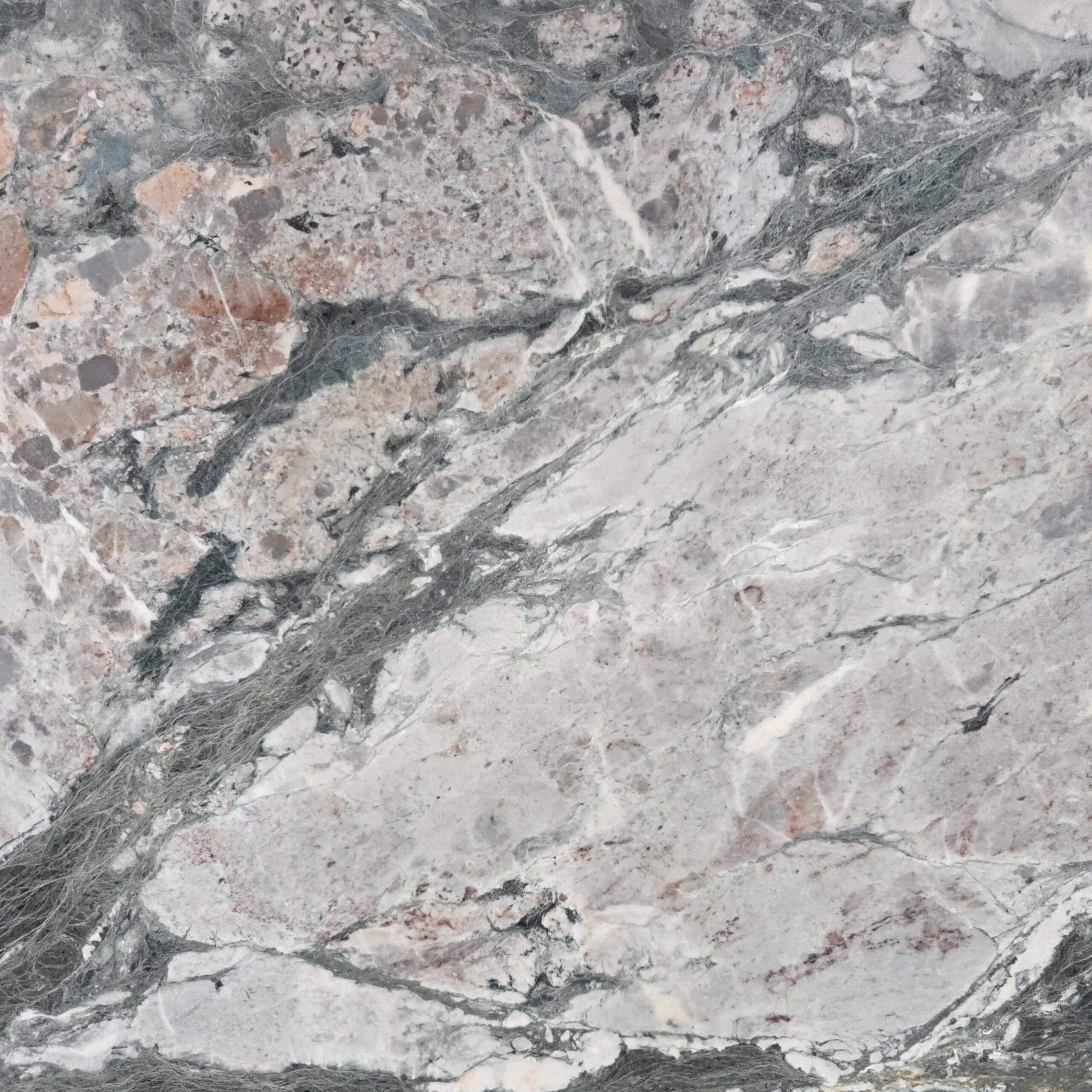 A masterpiece of nature. Our Four Seasons marble blends bold grey, green, and striking red veins on a cool white canvas. The rich patterns create a high impact texture. Four Seasons - Lot 2606 | Arena Stone NJ Arena stone nj four seasons lot 2606 2cm honed four seasons lot 2606