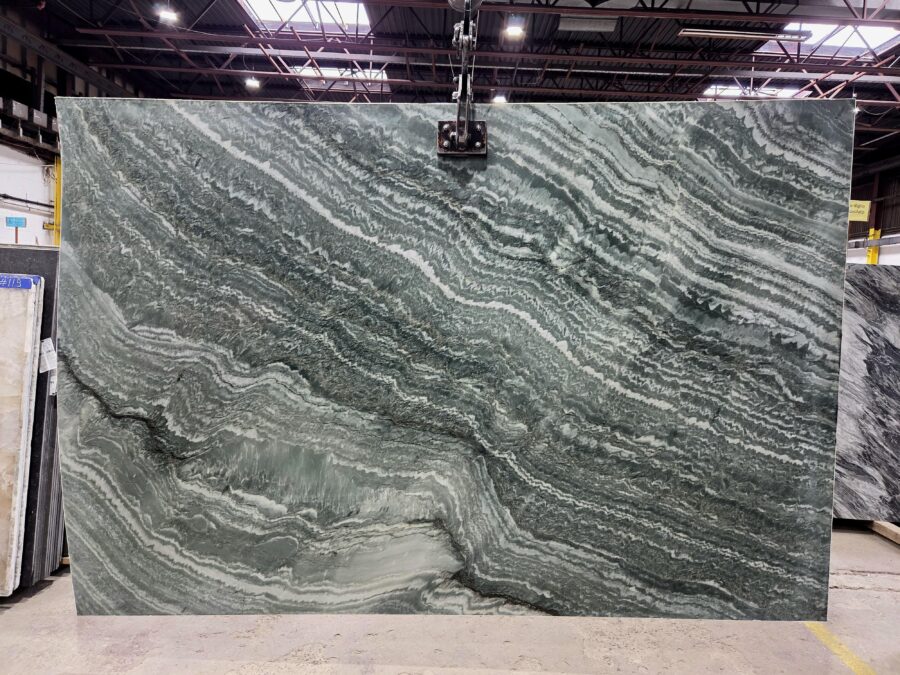 Arena Stone NJ Green Maestro – Lot 2540, 2cm Polished Green Maestro - Lot 2540 2cm Polished, 114" x 77" [Slab #58]