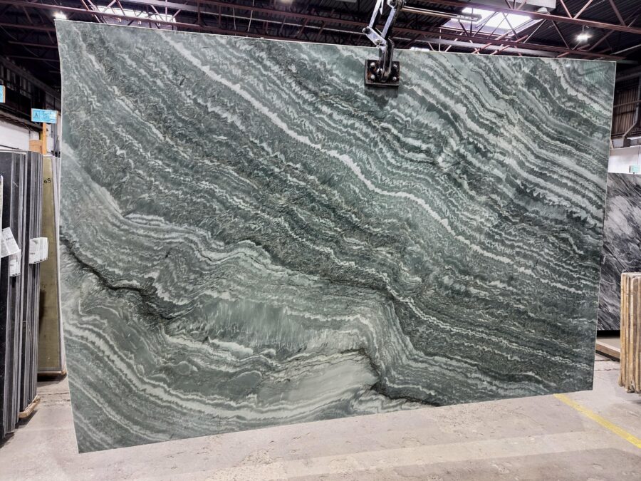 Arena Stone NJ Green Maestro – Lot 2540, 2cm Polished Green Maestro - Lot 2540 2cm Polished, 114" x 77" [Slab #59]