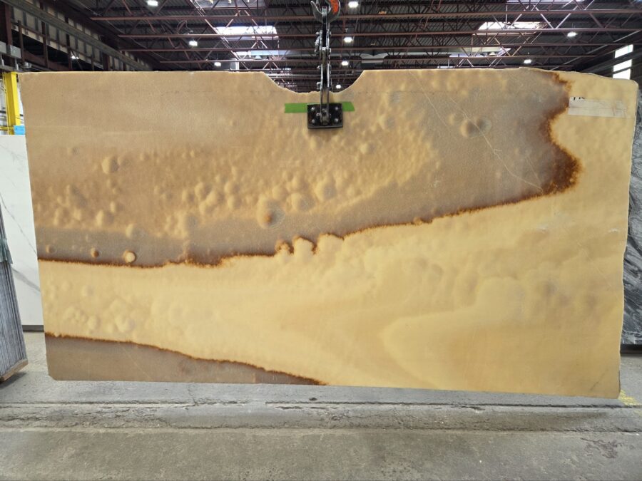 Arena Stone NJ Honey Onyx – Lot 2587, 2cm Polished Honey Onyx - Lot 2587 2cm Polished, 123" x 63" [Slab #2]
