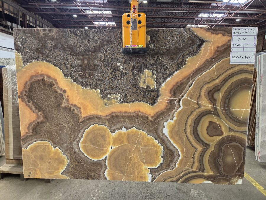 Arena Stone NJ Onice Nuvolato Onyx – Lot 2555, 2cm Polished Onice Nuvolato Onyx - Lot 2555 2cm Polished, 81" x 54" [Slab #10] - 0