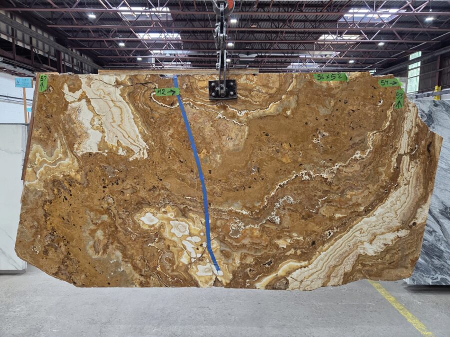Arena Stone NJ Tiger Onyx – Lot 2568, 2cm Polished Tiger Onyx - Lot 2568 2cm Polished, 54" x 53" [Slab #19]