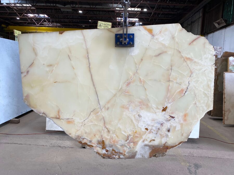 Arena Stone NJ White Lime Onyx - Lot A3361, 2cm Polished White Lime Onyx - Lot A3361 2cm Polished, 72" x 25"