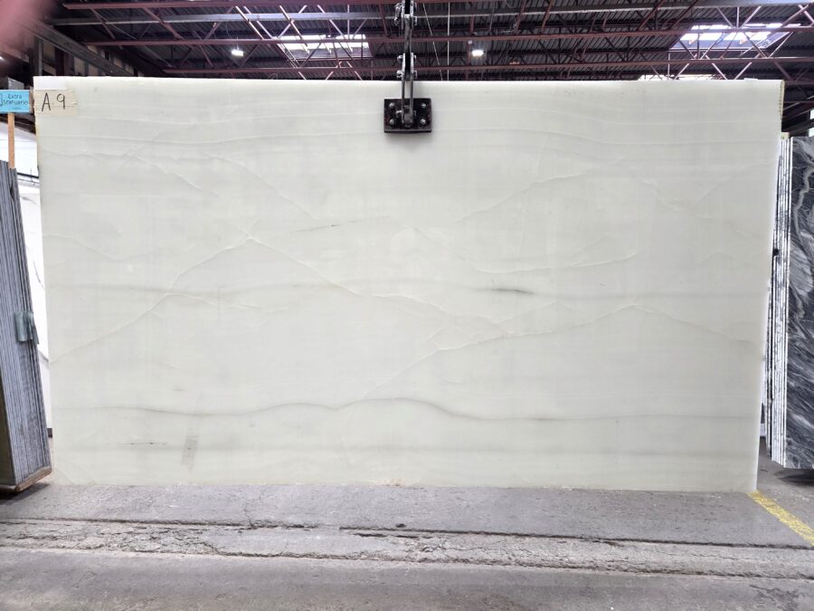 Arena Stone NJ White Onyx – Lot 2583, 2cm Polished White Onyx - Lot 2583 2cm Polished, 111" x 63" [Slab #9]