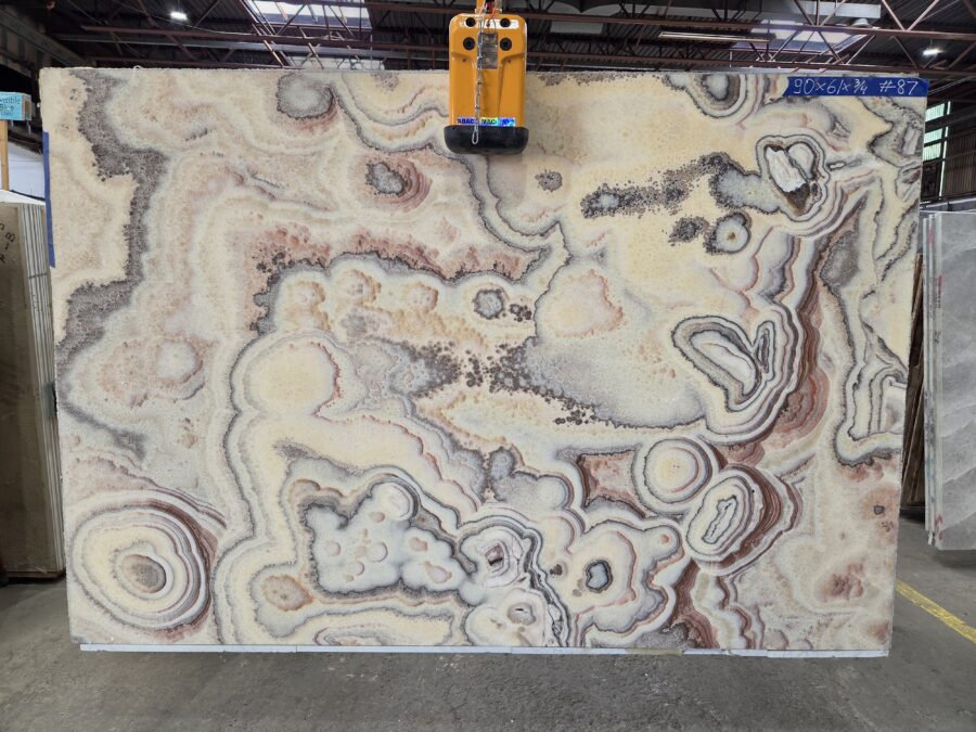Arena Stone NJ Woodstock Onyx – Lot 2556, 2cm Polished Woodstock Onyx - Lot 2556 2cm Polished, 90" x 61" [Slab #87]