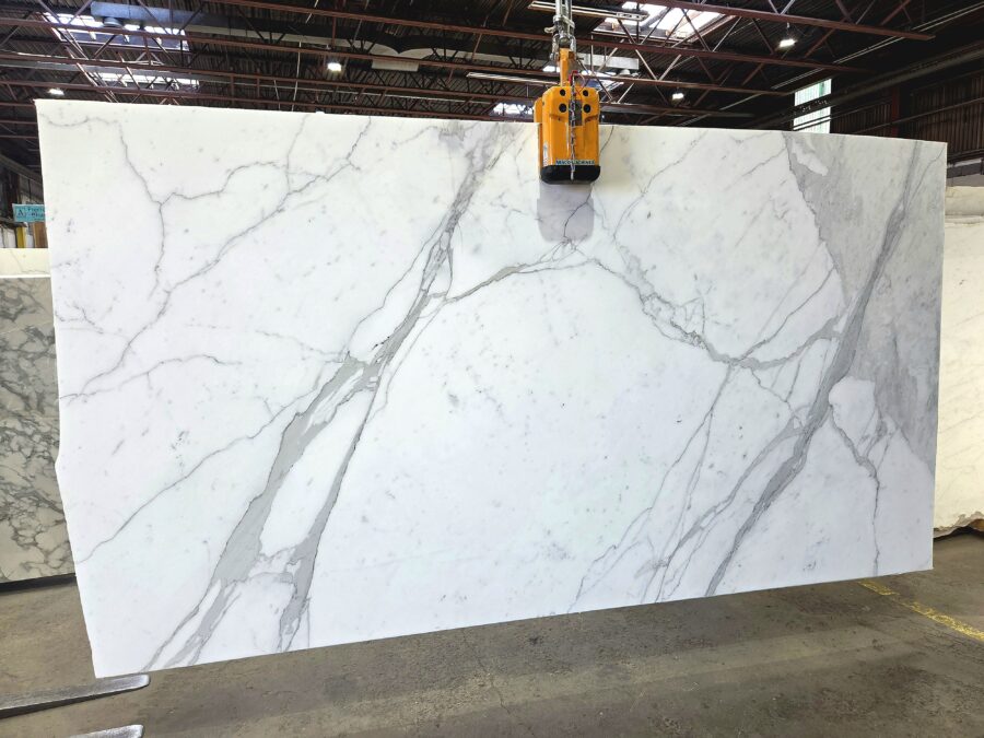 Arena Stone NJ Calacatta – Lot 2590, 2cm Polished Calacatta - Lot 2590 2cm Polished, 134" x 73" [Slab #30]