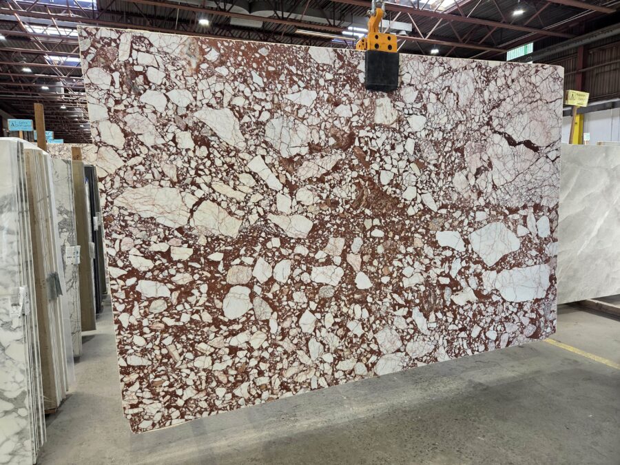 Arena Stone NJ Calacatta Red – Lot 2596, 2cm Honed Calacatta Red - Lot 2596 2cm Honed, 122" x 79" [Slab #7]