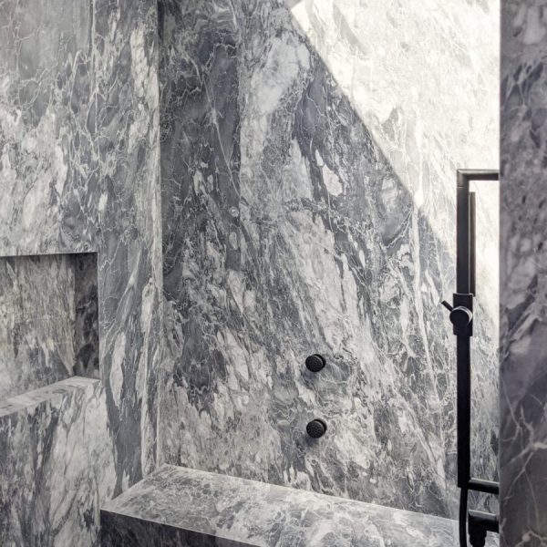 2cm polished Bardiglio Nuvolato Shower