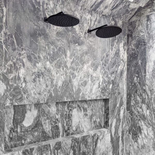 2cm polished Bardiglio Nuvolato Shower